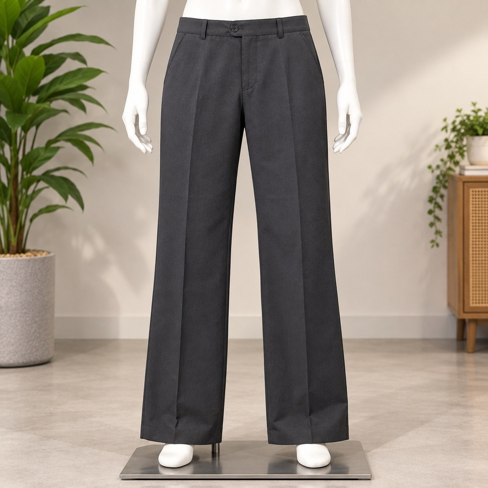 Pronto Uomo Platinum Dress Pants Mens 34x29 Black Flat Front Straight Trousers